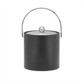 Soho 3 Qt Leatherette Ice Bucket with Bale Handle in Black