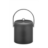 Soho 3 Qt Ice Bucket with Chrome Lid in Black Leatherette