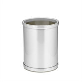 Mylar 10" Waste Basket in Brushed Chrome