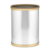 Mylar Waste Basket in Brushed Chrome