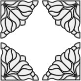 Bouquet Corners Stained Glass Appliqu&eacute;