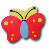 Butterfly Drawer Knob in Red / Yellow Back