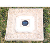Solar Power Square Stepping Stone in White Wash (Set of 3)