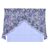 Kitchen Harvest Fruit Ruffled Swag Curtains in Natural