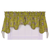 Jeanette Lined Duchess Valance Window Curtain in Green