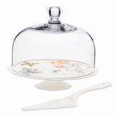 Butterfly Meadow Cake Plate with Dome and Serve