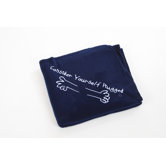 Fleece Throw in Navy with White Hug