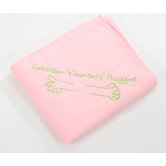 Fleece Throw in Pink with Lime Hug