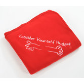 Fleece Throw in Red with White Hug