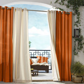 Outdoor D&eacute;cor Gazebo Outdoor Stripe Grommet Top Curtain Panel in Orange