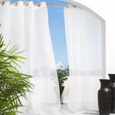 Outdoor D&eacute;cor Escape Outdoor Sheer Grommet Top Curtain Panel in White