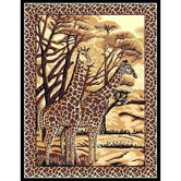 African Adventure Giraffe Novelty Rug