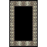 African Adventure Black Leopard Border Rug