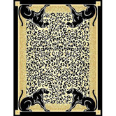 African Adventure Panther Border Novelty Rug