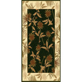 Oasis Palm Design Black Novelty Rug