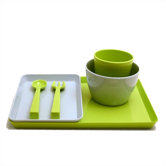 Melamine Snack Set in Blue/Green