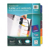 Ready Index Translucent Multicolor Table of Contents Dividers