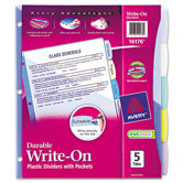 Translucent Durable Write-On Reference Index Dividers with Pocket