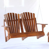 Signature Teak Adirondack Double Back Porch Swing