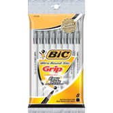 8 Count Round Stick Ultra Grip Ball Pen in Black