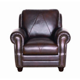 Solomon Italian Leather Chair and Ottoman