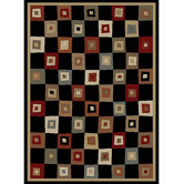 Tribeca Village Squares Black Rug