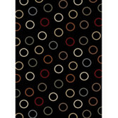 Tribeca Circles Black Rug
