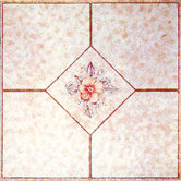 Vinyl Light Pink Flower Floor Tile (Set of 30)