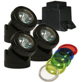 Power Beam Set of 3 10 W Lights with Transformer 23ft Cord and Stake
