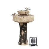Solar Tree Fiberglass 2 Tiered Fountain with Bird