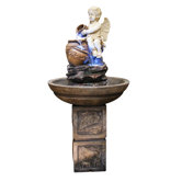 Cherub Tiered Fountain with LED Lights