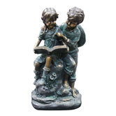 Girl and Boy Reading Together Statue