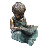 Boy Sitting Down Reading Book Statue