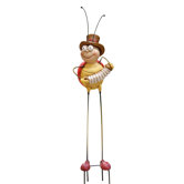 Male Bee Playing Musical Instrument Garden Stake