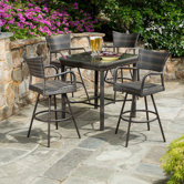 Tutto All Weather Wicker 5 Piece Bar Height Dining Set