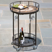 Compass Mosaic Outdoor Serving Cart