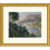 Monte Carlo, View of Cape Martin (Monte Carlo, Vue de Cap Martin) Gold Framed Print - Claude Monet