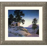 Evening (Winterscape), 1953 Silver Framed Print - Maxfield Parrish