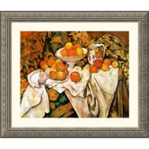 Pommes et Oranges (Apples and Oranges) Silver Framed Print - Paul Cezanne