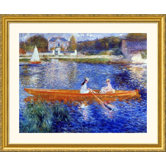 The Seine at Asnieres Gold Framed Print - Pierre Auguste Renoir