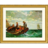 Breezing Up Gold Framed Print - Winslow Homer