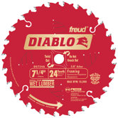 7-1/4" 24T Diablo Worm Drive Circular Saw Framing Blade D0724W