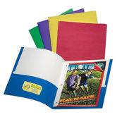 2 Pocket Assorted Colors Portfolio