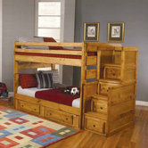 San Bernardino Full over Full Bunk Bed Set with Stairs and Storage