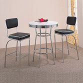 Red Cliff Retro Bar Table in Chrome