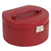 Round Jewelry Box with Travel Case in Red