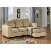 Reversible Velvet Chaise Sectional