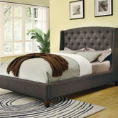 Upholstered Wingback Bed