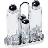 Miniature Condiment Set in Mirror Polished by Ettore Sottsass