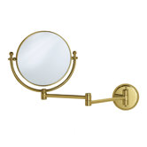 Magnifying 8" Swinging Wall Mirror in Polished Brass